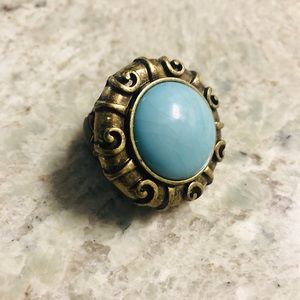 Turquoise and Brass Ring